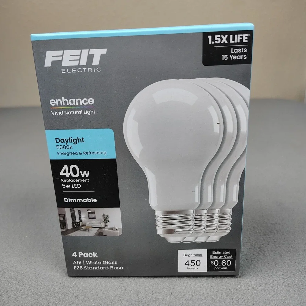 Feit Electric Light Bulbs 40 Watt Equivalent Daylight LED Dimmable (Lot Of 16)